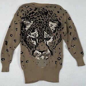 Escada by Margaretha Ley Vintage Animal‎ Print Cardigan Sweater